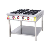 Aragaz pe suport, GPL sau gaz, cu grătar 40x40cm, 4 arzătoare 100x104cm, DRNKF-1010